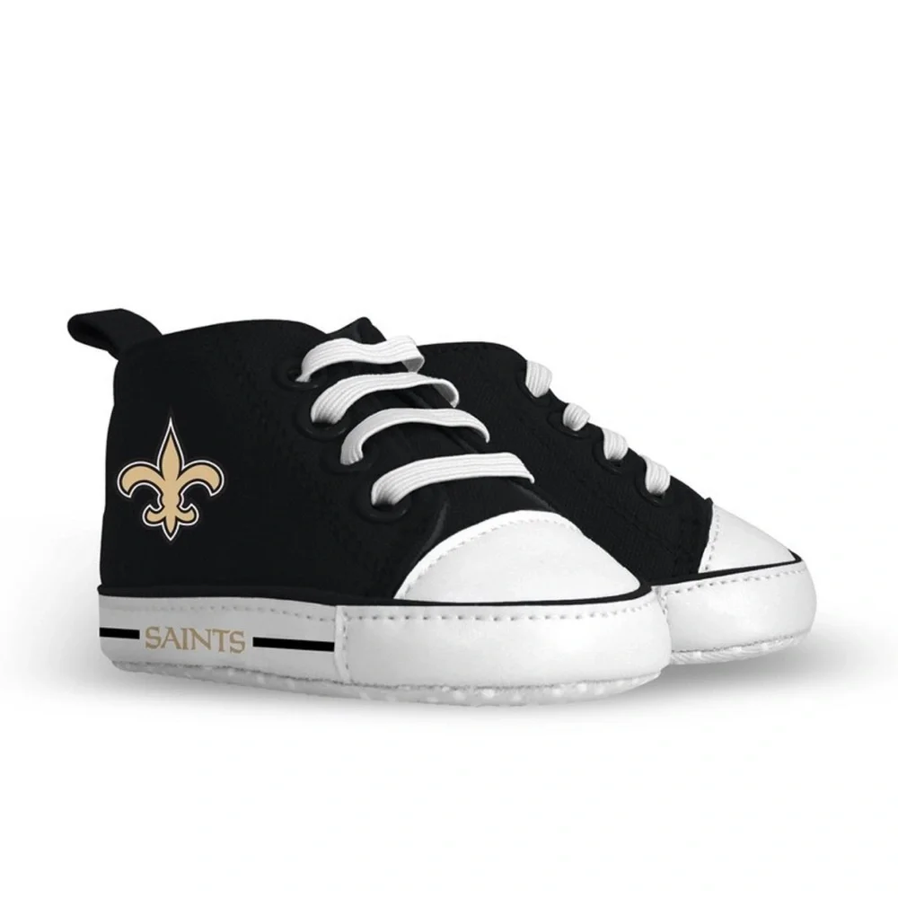 NWOT NFL Saints Black High Top Sneakers 0-6 Months